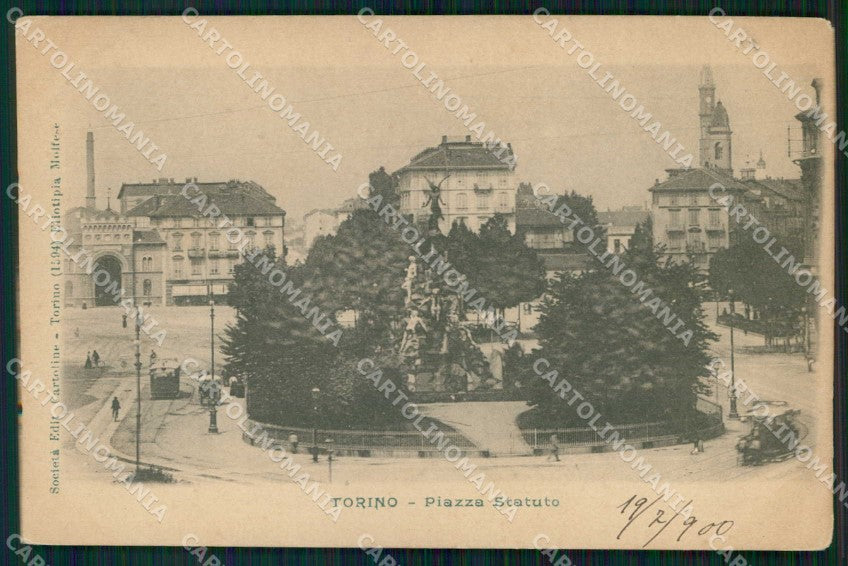 Torino Città Piazza Statuto Monumento Frejus Tram cartolina MZ7192 – fronte
