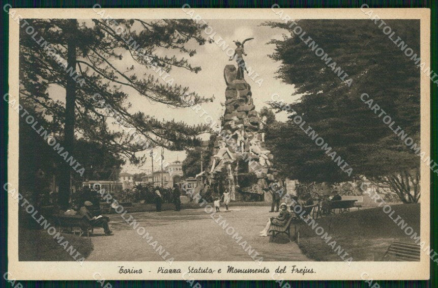 Torino Città Piazza Statuto Monumento Frejus Tram cartolina MZ7193 – fronte