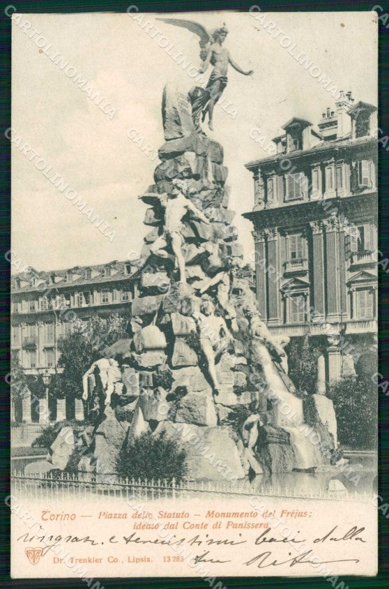 Torino Città Monumento del Frejus Piazza Statuto Trenkler 13282 cartolina MZ7199 – fronte