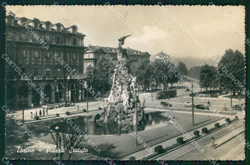 Torino Città Monumento del Frejus Piazza Statuto Tram Foto cartolina MZ7204 – fronte