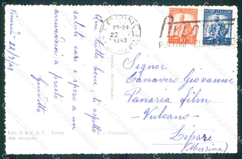Torino Città Monumento del Frejus Piazza Statuto Tram Foto cartolina MZ7205 – retro