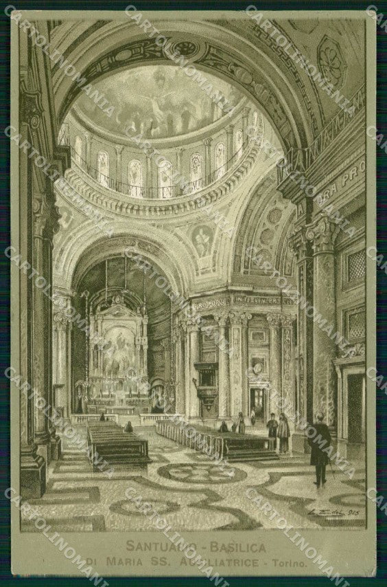 Torino Città Santuario Basilica Maria Ausiliatrice Interno cartolina MZ7220 – fronte