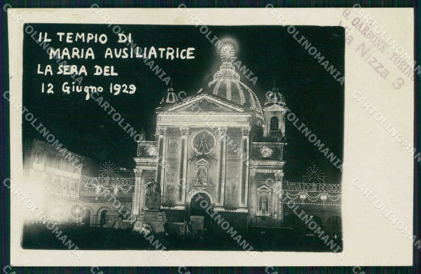 Torino Città Tempio Maria Ausiliatrice Notturno Foto cartolina MZ7223 – fronte