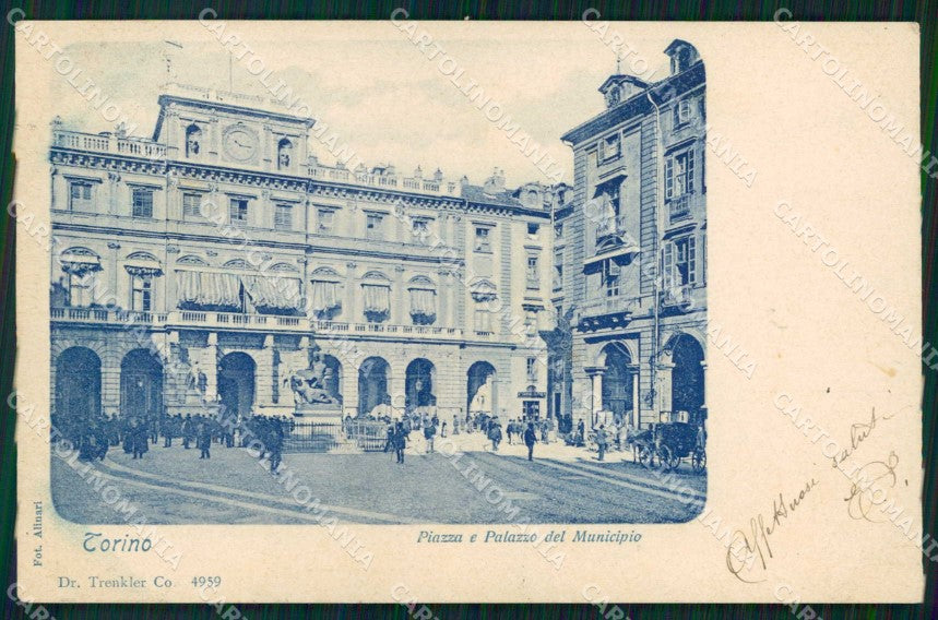 Torino Città Piazza Palazzo Municipio Trenkler 4959 Alinari cartolina MZ7236 – fronte