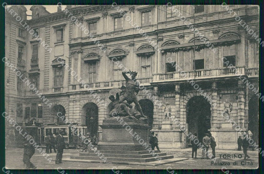 Torino Città Palazzo di Città Tram cartolina MZ7246 – fronte