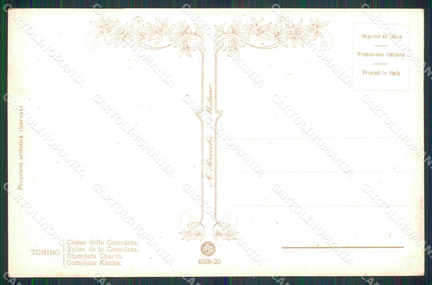 Torino Città Santuario della Consolata cartolina MZ7276 – retro