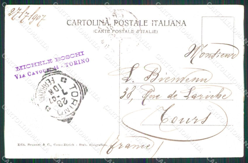 Torino Città Piazza Emanuele Filiberto Tram Mercato Brunner cartolina MZ7292 – retro