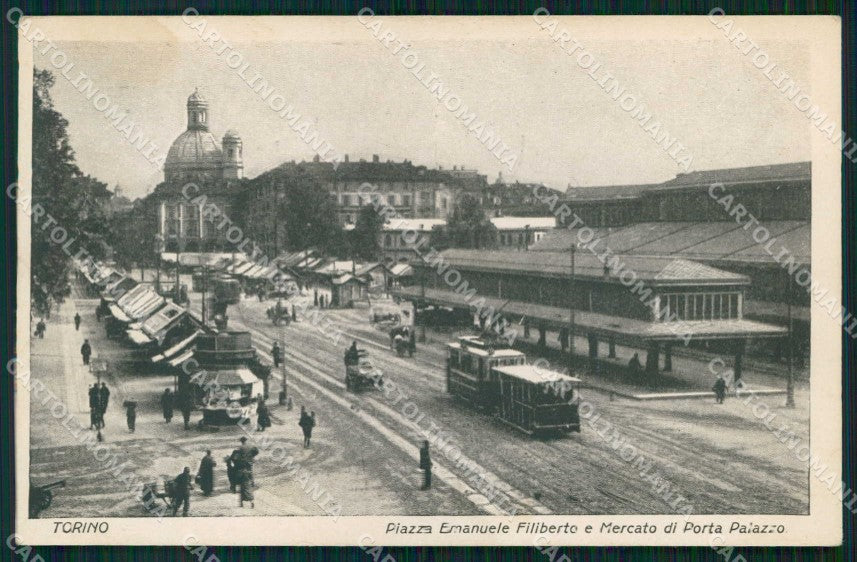 Torino Città Porta Palazzo Tram Mercato Piazza Eman Filiberto cartolina MZ7302 – fronte