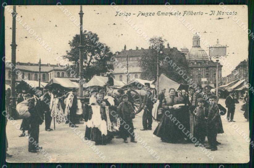Torino Città Piazza Emanuele Filiberto Mercato ABRASA cartolina MZ7307 – fronte