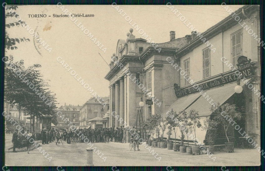 Torino Città Stazione Ciriè Lanzo Birreria Militari cartolina MZ7348 – fronte