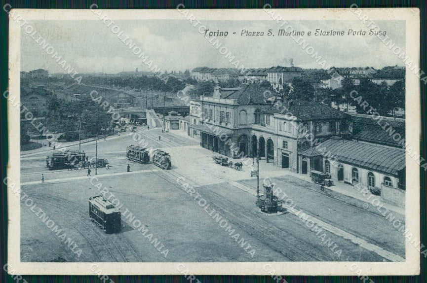 Torino Città Stazione Porta Susa Tram Piazza San Martino cartolina MZ7386 – fronte