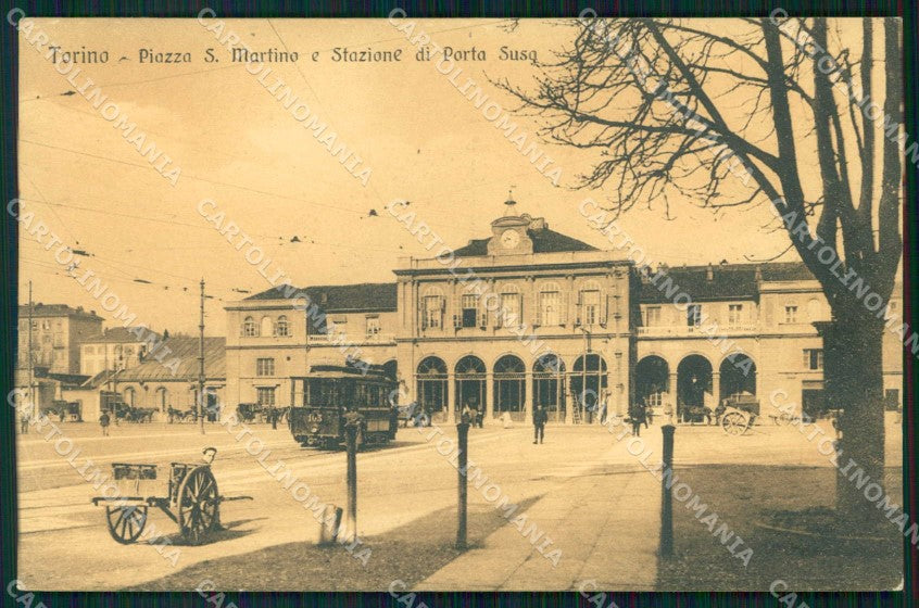 Torino Città Stazione Porta Susa Tram Piazza San Martino cartolina MZ7393 – fronte