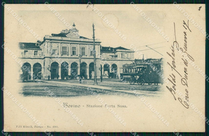 Torino Città Stazione Porta Susa Tram Kunzli 2261 cartolina MZ7396 – fronte