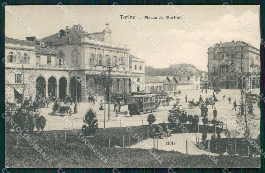 Torino Città Piazza San Martino Tram cartolina MZ7404 – fronte