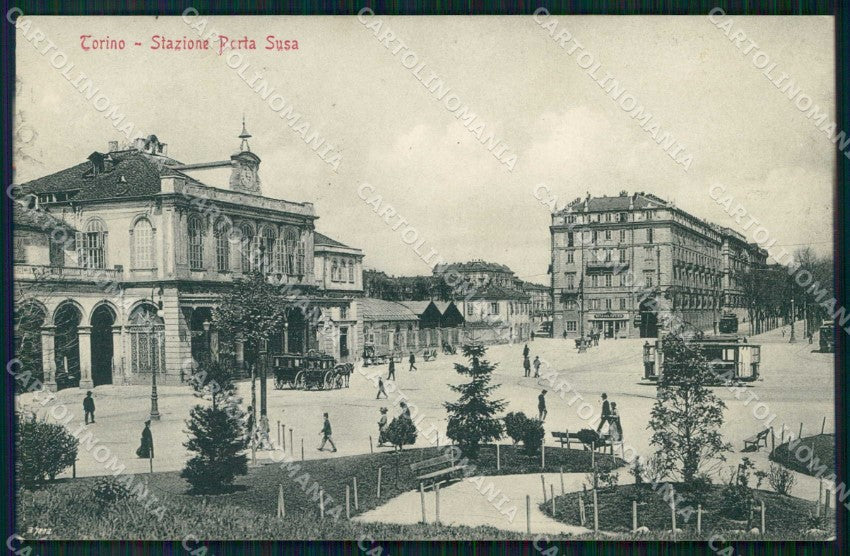 Torino Città Stazione Porta Susa Tram Stengel cartolina MZ7407 – fronte
