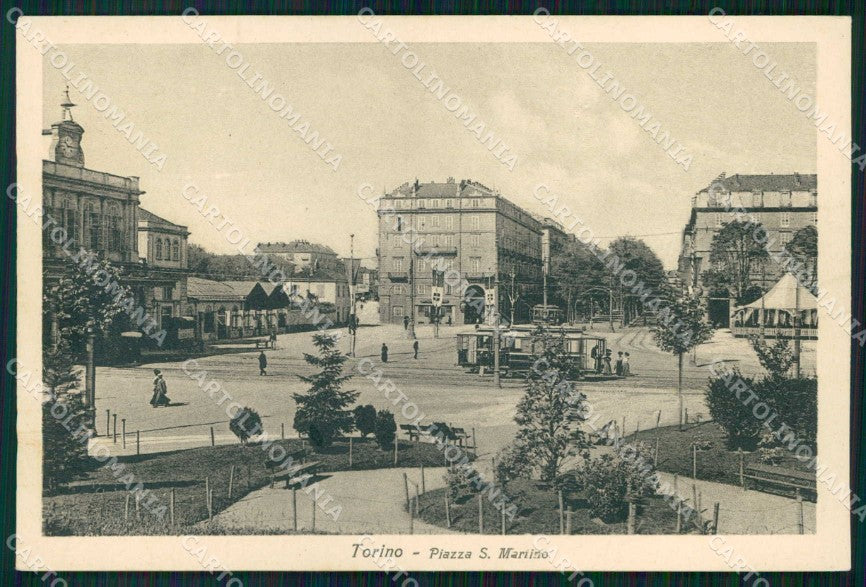 Torino Città Piazza San Martino Tramway Brunner 4565 cartolina MZ7411 – fronte