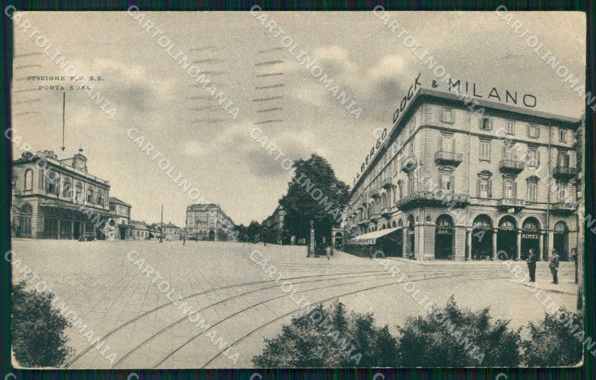 Torino Città Stazione Porta Susa Grand Hotel Dock & Milano cartolina MZ7414 – fronte