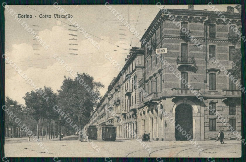 Torino Città Corso Vinzaglio Tram cartolina MZ7429 – fronte