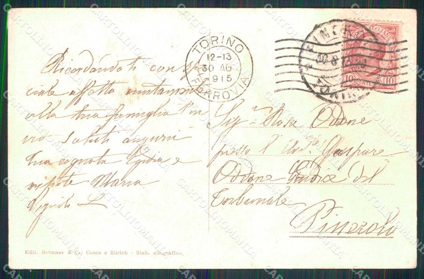 Torino Città Palazzo Associazione Generale Operai Brunner 4582 cartolina MZ7442 – retro