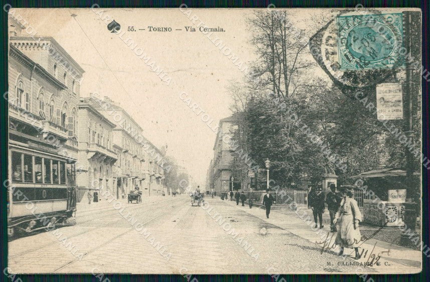 Torino Città Via Cernaia Tram Calligaris cartolina MZ7465 – fronte