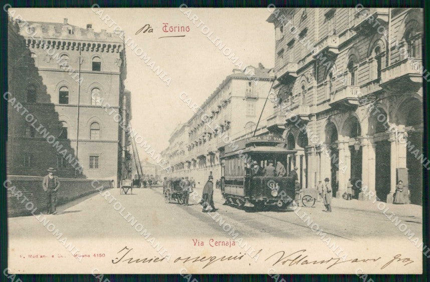 Torino Città Via Cernaia Tram Modiano 4150 cartolina MZ7473 – fronte
