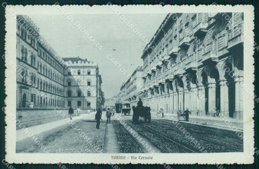 Torino Città Via Cernaia Tram PIEGHINA cartolina MZ7476 – fronte