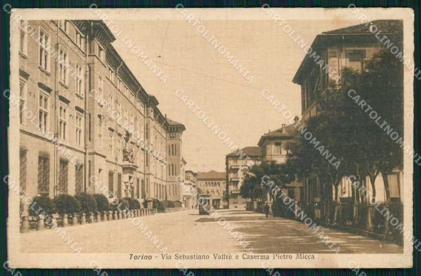 Torino Città Caserma Pietro Micca Tram Via Sebastiano Valfrè cartolina MZ7492 – fronte