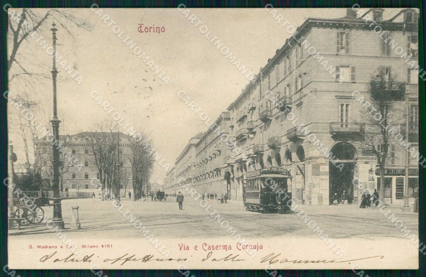 Torino Città Via Cernaia Tram Modiano 4151 cartolina MZ7498 – fronte