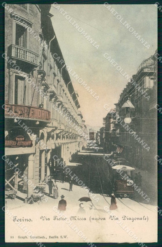 Torino Città Via Pietro Micca Tram Via Diagonale cartolina MZ7529 – fronte