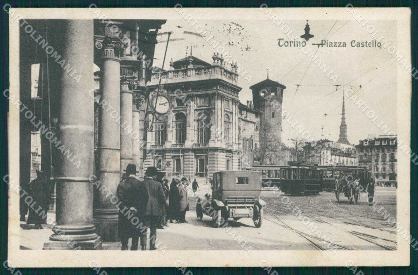 Torino Città Piazza Castello Tram cartolina MZ7563 – fronte