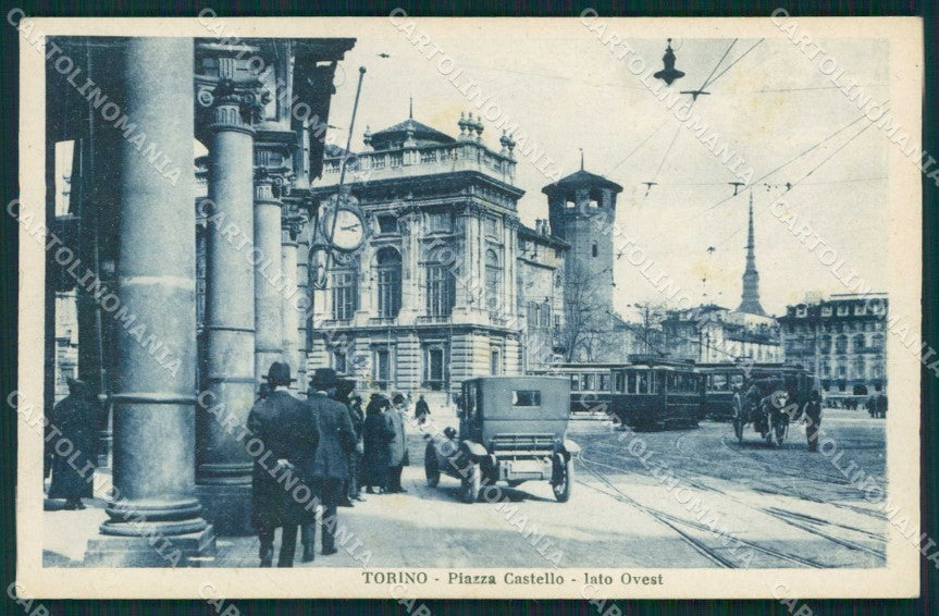 Torino Città Piazza Castello Tram Lato Ovest cartolina MZ7564 – fronte