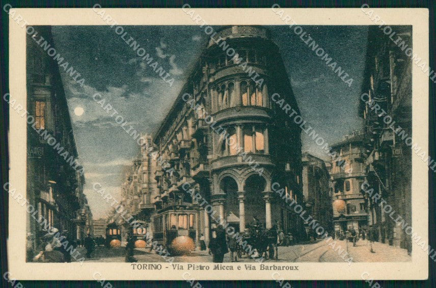Torino Città Via Pietro Micca Tram Chiaro di Luna cartolina MZ7568 – fronte