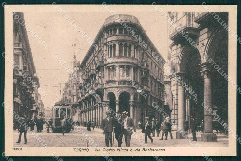 Torino Città Via Pietro Micca Tram Via Barbarossa cartolina MZ7573 – fronte