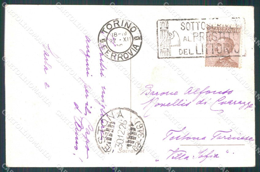 Torino Città Via Pietro Micca Tram cartolina MZ7574 – retro