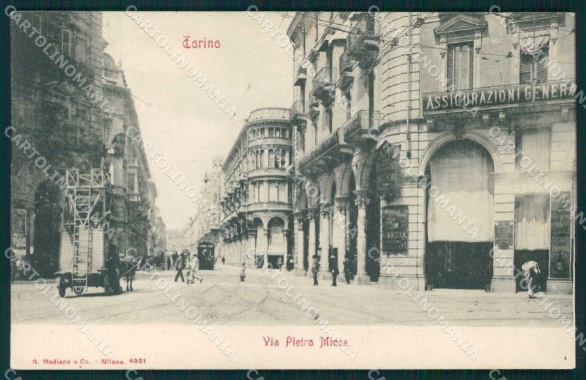 Torino Città Via Pietro Micca Tram Modiano 4991 cartolina MZ7579 – fronte