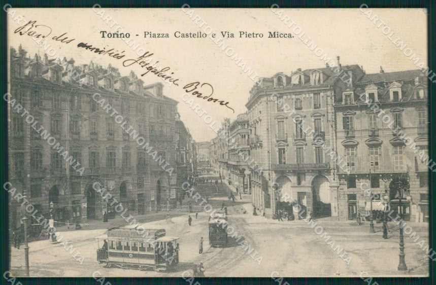 Torino Città Via Pietro Micca Tram Piazza Castello cartolina MZ7583 – fronte