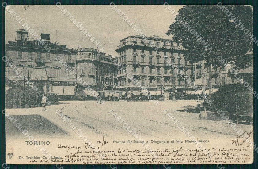 Torino Città Piazza Solferino Via Pietro Micca Trenkler cartolina MZ7591 – fronte