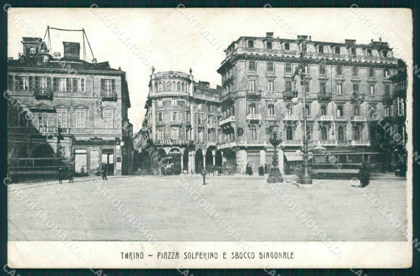 Torino Città Piazza Solferino Tram Sbocco Diagonale cartolina MZ7592 – fronte