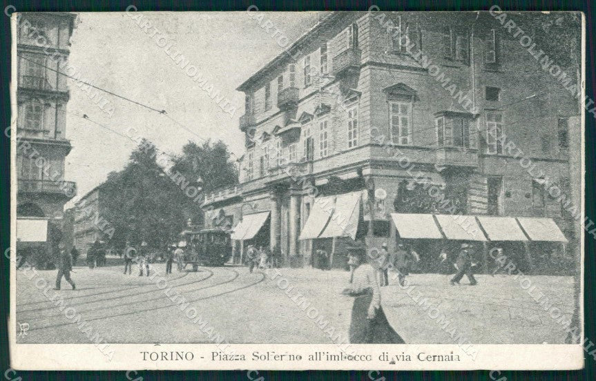 Torino Città Piazza Solferino Tram cartolina MZ7597 – fronte