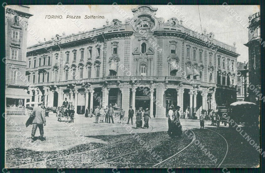 Torino Città Piazza Solferino STRAPPINI cartolina MZ7605 – fronte