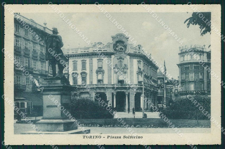 Torino Città Piazza Solferino Tram cartolina MZ7608 – fronte