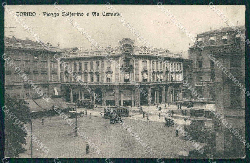 Torino Città Piazza Solferino Tram Via Cernaia cartolina MZ7609 – fronte