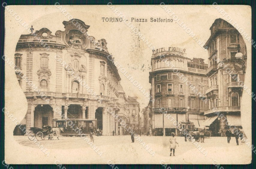 Torino Città Piazza Solferino Tramway cartolina MZ7610 – fronte