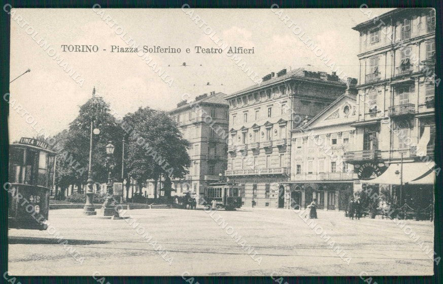 Torino Città Piazza Solferino Tram Teatro Alfieri cartolina MZ7620 – fronte