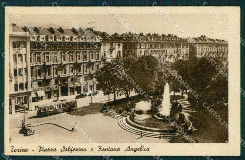 Torino Città Piazza Solferino Tram Fontana Angelica cartolina MZ7621 – fronte