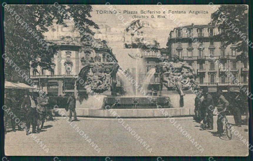 Torino Città Piazza Solferino Fontana Angelica cartolina MZ7628 – fronte