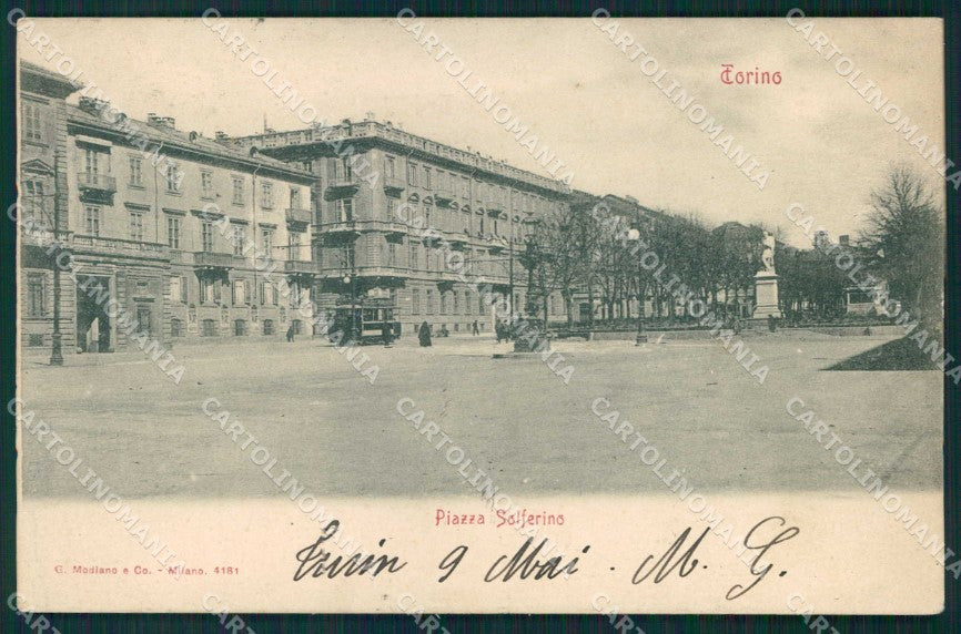 Torino Città Piazza Solferino Tram Modiano 4181 cartolina MZ7646 – fronte