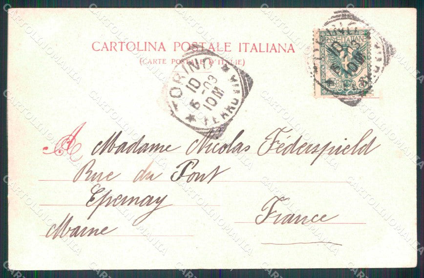 Torino Città Piazza Solferino Tram Modiano 4181 cartolina MZ7646 – retro