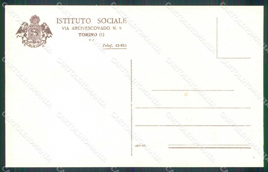 Torino Città Istituto Sociale Nuovo Piazzale cartolina MZ7650 – retro