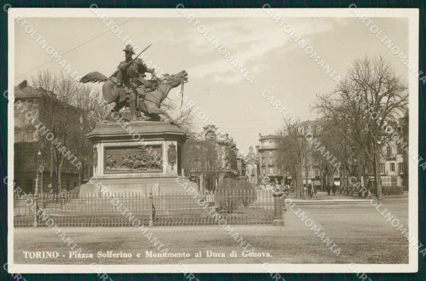 Torino Città Piazza Solferino Monumento Duca Genova Foto cartolina MZ7656 – fronte